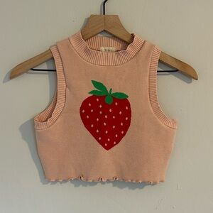 Strawberry Knit Sweater-vest